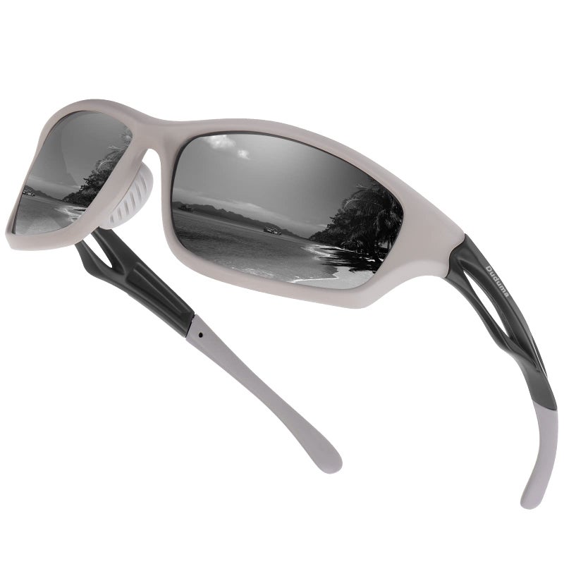 Duduma Polarized Sports Sunglasses for Men Women Running Cycling Fishing Golf Driving Shades Sun Glasses Tr90 (grey matte frame with black lens) - Image 1